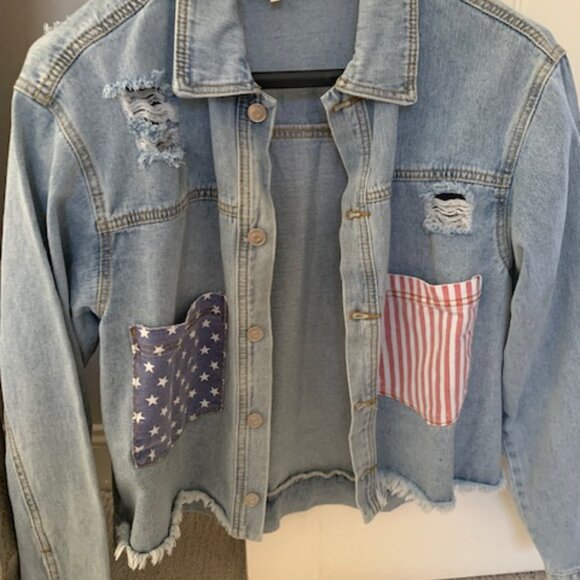 Dress Up - American Flag Vintage Denim Jacket - Picture 2 of 4